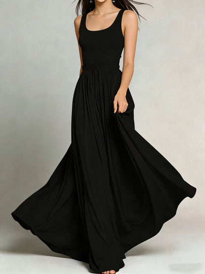 Sleeveless Pocket Long Dress