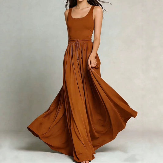 Sleeveless Pocket Long Dress