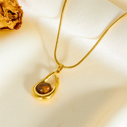 Metal Drop-shaped Pendant Necklace