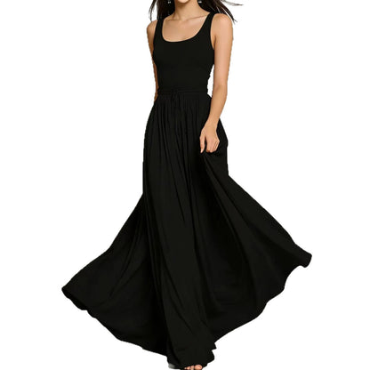 Sleeveless Pocket Long Dress