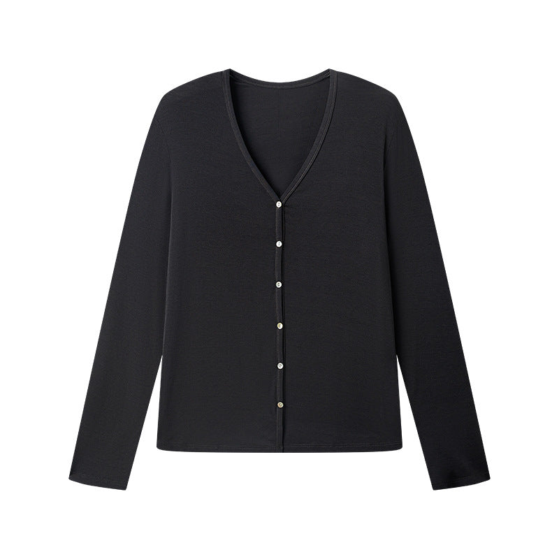 Lightweight Buttoned Long-Sleeved Top