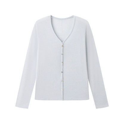 Lightweight Buttoned Long-Sleeved Top