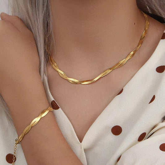 Twirled Snake Necklace & Bracelet