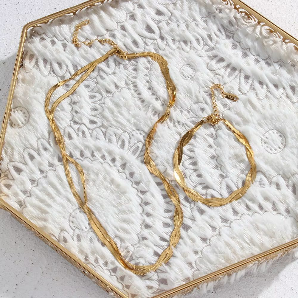 Twirled Snake Necklace & Bracelet
